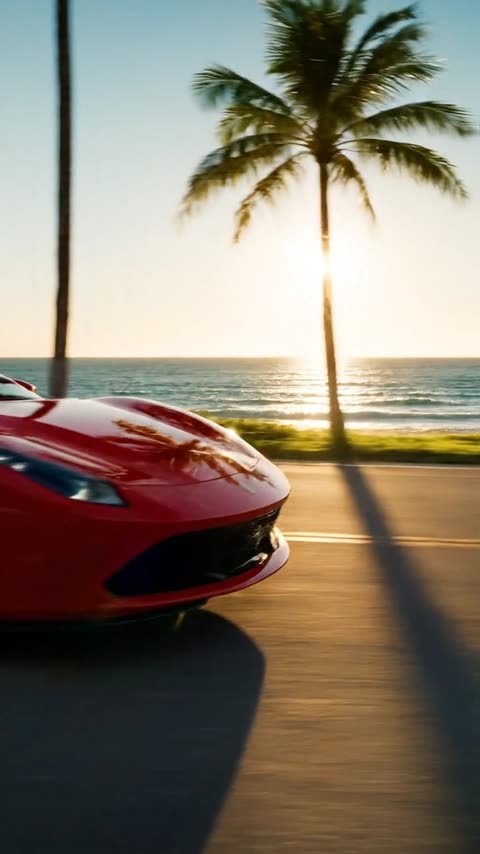 Ferrari cruising the beach